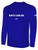 NORTH CAROLINA RUSH  LONG SLEEVE COTTON T-SHIRT CREST ON WEARERS CENTER CHEST ROYAL BLUE WHITE