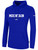 MOUNTAIN RUSH  FLEECE HOODIE CREST ON    WEARERS CENTER CHEST   ROYAL BLUE WHITE