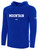 MOUNTAIN RUSH  FLEECE HOODIE CREST ON    WEARERS CENTER CHEST   ROYAL BLUE WHITE