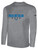 MOUNTAIN RUSH  LONG SLEEVE COTTON T-SHIRT CREST ON WEARERS  CENTER CHEST LIGHT HEATHER GREY BLACK