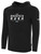 MOUNTAIN RUSH  FLEECE HOODIE CREST ON WEARERS CENTER CHEST BLACK WHITE