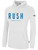 PFC  RUSH   FLEECE HOODIE CREST ON WEARERS CENTER CHEST WHITE BLACK