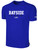 BAYSIDE RUSH SHORT SLEEVE COTTON T-SHIRT CREST   ON WEARERS CENTER CHEST ROYAL BLUE WHITE