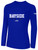 BAYSIDE RUSH LONG SLEEVE COTTON T-SHIRT CREST ON   WEARERS CENTER CHEST ROYAL BLUE WHITE