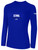 IOWA  RUSH  LONG SLEEVE COTTON T-SHIRT CREST ON WEARERS CENTER CHEST ROYAL BLUE WHITE