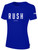 IOWA RUSH NORTH  RUSH SHORT SLEEVE COTTON T-SHIRT CREST ON WEARERS CENTER CHEST ROYAL BLUE WHITE