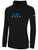 IOWA RUSH NORTH FLEECE HOODIE CREST ON WEARERS  CENTER CHEST BLACK WHITE
