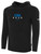 IOWA RUSH NORTH FLEECE HOODIE CREST ON WEARERS  CENTER CHEST BLACK WHITE