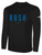 IOWA   RUSH SOUTH LONG    SLEEVE COTTON T-SHIRT CREST ON WEARERS CENTER CHEST BLACK WHITE