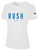 IOWA  RUSH  SOUTH  SHORT SLEEVE COTTON T-SHIRT CREST ON WEARERS CENTER CHEST WHITE BLACK