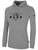 IOWA RUSH SOUTH FLEECE HOODIE CREST ON WEARERS CENTER CHEST LIGHT HEATHER GREY BLACK