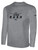 IOWA   RUSH  SOUTH LONG SLEEVE COTTON T-SHIRT CREST ON WEARERS CENTER CHEST LIGHT HEATHER GREY BLACK