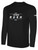 IOWA   RUSH  SOUTH  LONG SLEEVE COTTON T-SHIRT CREST ON WEARERS CENTER CHEST BLACK WHITE