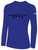 RUSH WI WEST-LX UNITED LONG    SLEEVE COTTON T-SHIRT CREST ON WEARERS CENTER  CHEST ROYAL BLUE WHITE
