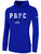 COASTAL RUSH  PERDIDO FLEECE HOODIE CREST ON WEARERS CENTER CHEST ROYAL  BLUE   WHITE