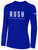 COLORADO RUSH COS  RUSH    LONG SLEEVE     COTTON T-SHIRT CREST ON WEARERS CENTER CHEST ROYAL BLUE WHITE