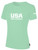 USA FIELD  HOCKEY BASICS COTTON TEE CREST ON WEARERS CENTER CHEST MINT WHITE