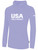 USA FIELD  HOCKEY BASICS FLEECE PULLOVER HOODIE CREST ON WEARERS CENTER CHEST LAVENDER WHITE