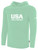 USA FIELD  HOCKEY BASICS FLEECE PULLOVER HOODIE CREST ON WEARERS CENTER CHEST MINT WHITE