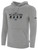 PLANTATION RUSH FLEECE HOODIE CREST ON WEARERS CENTER CHEST LIGHT HEATHER GREY BLACK
