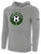 SOUTH MIAMI UNITED FC FULL ZIP FLEECE HOODIE CREST ON WEARERS CENTER CHEST LIGHT HEATHER GREY BLACK