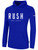 GULF SOUTH RUSH FLEECE HOODIE CREST ON WEARERS CENTER CHEST ROYAL BLUE WHITE