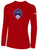 ARKANSAS COMETS BASICS LONG SLEEVE COTTON T-SHIRT CREST ON WEARERS CENTER CHEST RED WHITE