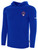 ARKANSAS COMETS BASICS FLEECE PULLOVER HOODIE CREST ON WEARERS LEFT CHEST ROYAL BLUE WHITE