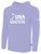 USA FIELD HOCKEY BASICS FLEECE PULLOVER HOODIE CREST ON WEARERS CENTER CHEST LAVENDER WHITE