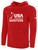 USA FIELD HOCKEY BASICS FLEECE PULLOVER HOODIE CREST ON WEARERS CENTER CHEST RED WHITE