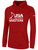 USA FIELD HOCKEY BASICS FLEECE PULLOVER HOODIE CREST ON WEARERS CENTER CHEST RED WHITE