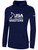 USA FIELD HOCKEY BASICS FLEECE PULLOVER HOODIE CREST ON WEARERS CENTER CHEST NAVY WHITE