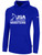 USA FIELD HOCKEY BASICS FLEECE PULLOVER HOODIE CREST ON WEARERS CENTER CHEST ROYAL BLUE WHITE