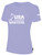 USA FIELD HOCKEY BASICS COTTON TEE CREST ON WEARERS CENTER CHEST LAVENDER WHITE