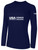 USA FIELD HOCKEY COACH EDUCATION  BASICS LONG SLEEVE COTTON TEE CREST ON WEARERS CENTER CHEST NAVY WHITE