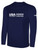 USA FIELD HOCKEY COACH EDUCATION  BASICS LONG SLEEVE COTTON TEE CREST ON WEARERS CENTER CHEST NAVY WHITE