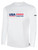 USA FIELD HOCKEY COACH EDUCATION  BASICS LONG SLEEVE COTTON TEE CREST ON WEARERS CENTER CHEST WHITE BLACK