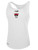 COLUMBUS UNITED FC  BASICS RACER BACK TANK SA TRAVEL CREST ON WEARERS CENTER CHEST WHITE BLACK