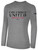 COLUMBUS UNITED FC  LONG SLEEVE COTTON T-SHIRT SA PREMIER CREST ON WEARERS CENTER CHEST LIGHT HEATHER GREY BLACK