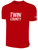 TWIN COUNTY SA BASICS COTTON SHORT SLEEVE T-SHIRT TWIN COUNTY WORDMARK LOGO CENTER CHEST RED WHITE