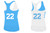 ATLANTIC COUNTY WAVE CLUB REVERSIBLE RACERBACK LAX GAME JERSEY SKY BLUE WHITE  -KIT