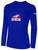 IFHCK FIELD HOCKEY BASICS LONG SLEEVE COTTON T-SHIRT CREST ON WEARERS CENTER CHEST ROYAL BLUE WHITE