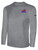 IFHCK FIELD HOCKEY BASICS LONG SLEEVE COTTON T-SHIRT CREST ON WEARERS LEFT CHEST LIGHT HEATHER GREY BLACK