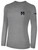 MANHATAN UNI BASICS LONG SLEEVE COTTON TEE LIGHT HEATHER GREY BLACK