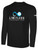 LIMITLESS VOLLEYBALL  BASICS LONG SLEEVE COTTON TEE TEAM CREST ON WEARERS CENTER CHEST BLACK WHITE