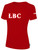 LONESTAR BASEBALL SOUTH BASICS TEE SHIRT LBC TEXT LOGO CENTER CHEST RED WHITE