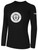 SOUTHERN SOCCER ACADEMY BASICS LONG SLEEVE COTTON TEE TEAM CREST ON WEARERS CENTER CHEST BLACK WHITE