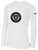 SOUTHERN SOCCER ACADEMY BASICS LONG SLEEVE COTTON TEE TEAM CREST ON WEARERS CENTER CHEST WHITE BLACK