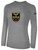 SOUTHERN OREGON BASICS LONG SLEEVE COTTON TEE TEAM CREST ON WEARERS CENTER CHEST LIGHT HEATHER GREY BLACK
