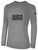 TSS ROVERS BASICS LONG SLEEVE COTTON TEE TEAM CREST ON WEARERS CENTER CHEST LIGHT HEATHER GREY BLACK